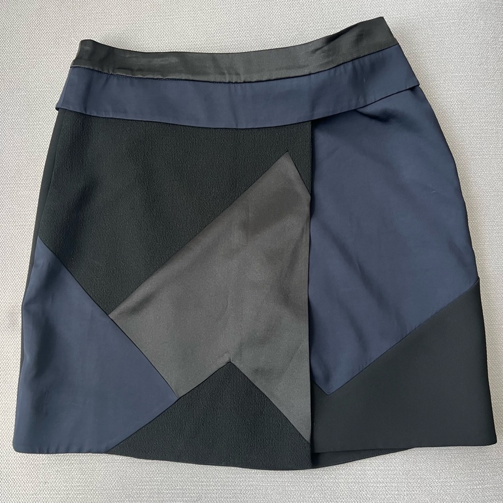 Victoria Beckham Patchwork silk satin and wool crepe Skirt